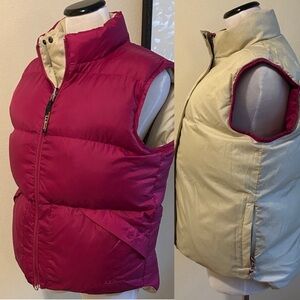 L.L. Bean Reversible Fuchsia/Cream Puffer Vest